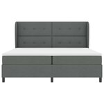 vidaXL Lit à ressorts avec matelas Gris foncé 200 x 200 cm tissu