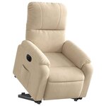 vidaXL Fauteuil inclinable électrique crème tissu microfibre