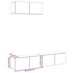 vidaXL Ensemble de meuble TV mural 3 Pièces vieux bois bois d'ingénierie