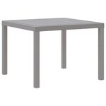 vidaXL Table de Jardin Gris clair 100 x 100 x 73 cm polyrotin