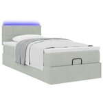 vidaXL Cadre de lit ottoman et matelas gris clair 100x200 cm velours
