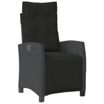 vidaXL Set de 5 pièces de salle à manger de jardin Noir Poly Rotin