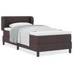 Lit Box Spring vidaXL avec Matelas Marron Foncé 100x200 cm Tissu