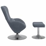 vidaXL Chaise Œuf avec Pouf Gris foncé 63 x 73 x 90 cm Velours