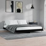 vidaXL Cadre de lit sans matelas noir 200x200 cm bois d'ingénierie