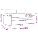 vidaXL Canapé à 2 places Noir 120 cm Tissu microfibre