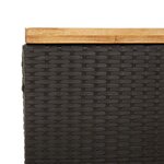vidaXL Boîte de rangement de jardin noir résine tressée bois d'acacia