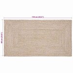 vidaXL Tapis Naturel et blanc 60 x 110 cm Jute