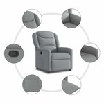 vidaXL Fauteuil inclinable Gris clair Tissu