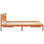vidaXL Cadre de lit avec tête de lit Brun cire 150 x 200 cm Pin massif