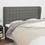 vidaXL Tête de lit avec oreilles Gris foncé 163x23x118/128 cm Tissu