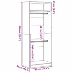 vidaXL Armoire Chêne noir 80 x 50 x 200 cm Bois d'ingénierie