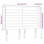 vidaXL Tête de lit à LED Bleu 147x16x118/128 cm Tissu