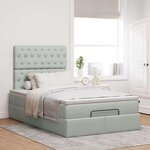 vidaXL Cadre de lit ottoman avec matelas gris clair 120x190 cm velours