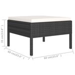 Salon de jardin meuble d'extérieur ensemble de mobilier 9 pièces avec coussins résine tressée noir 02_0018146