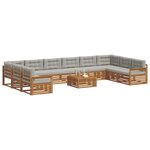 vidaXL Ensembles de canapés 11 pc Gris Naturel et Clair
