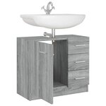 vidaXL Armoire de lavabo Sonoma gris 63x30x54 cm Bois d'ingénierie