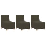 vidaXL Fauteuil 3 Pièces Vert 55 x 74 x 82 cm Cuir suédé faux