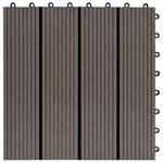 vidaXL Carreau de terrasse 22 Pièces Marron foncé 30 x 30 cm WPC