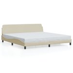 vidaXL Cadre de lit sans matelas crème 200x200 cm tissu