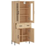 vidaXL Buffet haut Chêne sonoma 69 5x34x180 cm Bois d'ingénierie