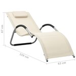 vidaXL Chaises longues textilène lot de 2 crème et gris