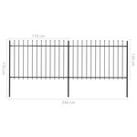 vidaXL Clôture de jardin avec dessus en lance Acier 3 4x1 2 m Noir