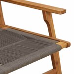 vidaXL Chaises de jardin avec table 3 Pièces Gris Bois d'acacia massif