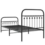 vidaXL Cadre de lit métal sans matelas avec pied de lit noir 90x200 cm