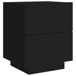 vidaXL Armoires de chevet et lumières LED 2 Pièces noir bois d'ingénierie