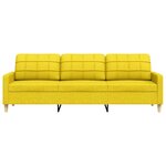 vidaXL Canapé à 3 places Jaune clair 210 cm Tissu