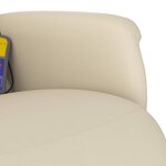 vidaXL Fauteuil inclinable de massage et repose-pieds crème similicuir