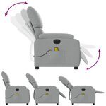 vidaXL Fauteuil de massage inclinable Gris clair Tissu