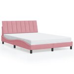 vidaXL Cadre de lit avec tête de lit Rose 140x200 cm Velours