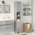vidaXL Armoire de salle de bain Gris béton 30x30x179 cm Aggloméré