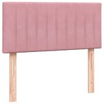 vidaXL Sommier à lattes de lit avec matelas et LED rose 90x220 cm velours