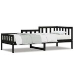 vidaXL Lit de jour sans matelas noir 80x200 cm bois de pin massif
