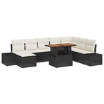 vidaXL Ensemble de salle à manger pour jardin 9 Pièces Noir  Crème