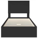 vidaXL Lit de Rangement avec tiroir Noir 75 x 190 cm Bois d'ingénierie