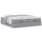 VidaXL Cadre de lit ottoman et matelas gris clair 160x200cm tissu