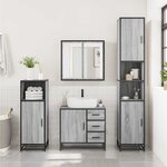 vidaXL Ensemble de meubles de salle de bain 2 Pièces Sonoma gris