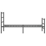 vidaXL Cadre de lit métal sans matelas avec pied de lit noir 90x190 cm