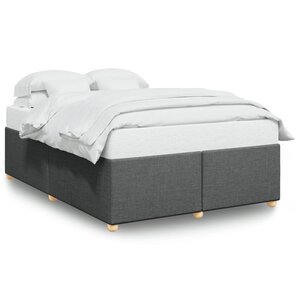 vidaXL Cadre de lit sans matelas gris foncé 160x200 cm tissu