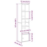 vidaXL Bibliothèque chêne fumé 31x24x127 cm bois d'ingénierie
