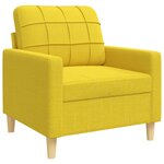 vidaXL Ensemble de canapés 3 Pièces coussins décoratifs jaune clair tissu
