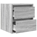 vidaXL Table de chevet murale sonoma gris 38x34x40 cm