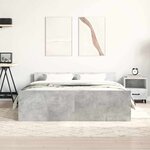 vidaXL Cadre de lit sans matelas gris béton 140x190 cm