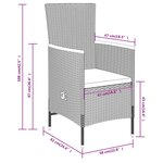 vidaXL Ensemble à manger de jardin avec coussins 7 Pièces Gris