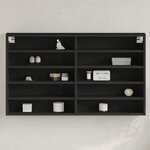 vidaXL Armoire à vitrine noir 100x15x58 cm bois d'ingénierie