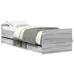 vidaXL Cadre de lit sans matelas sonoma gris 90x190 cm